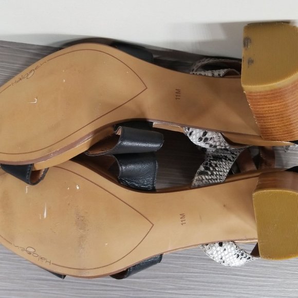 Halogen Haley Crisscross Strap Sandal, Snakeskin Black Leather, Womens Size 11 M - Picture 9 of 11